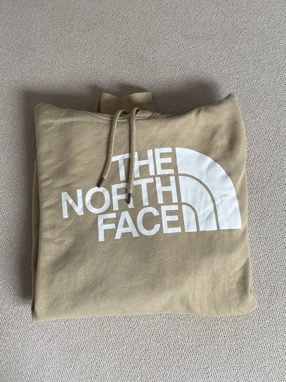 The North Face Men’s Hoodie - Beige with White Logo